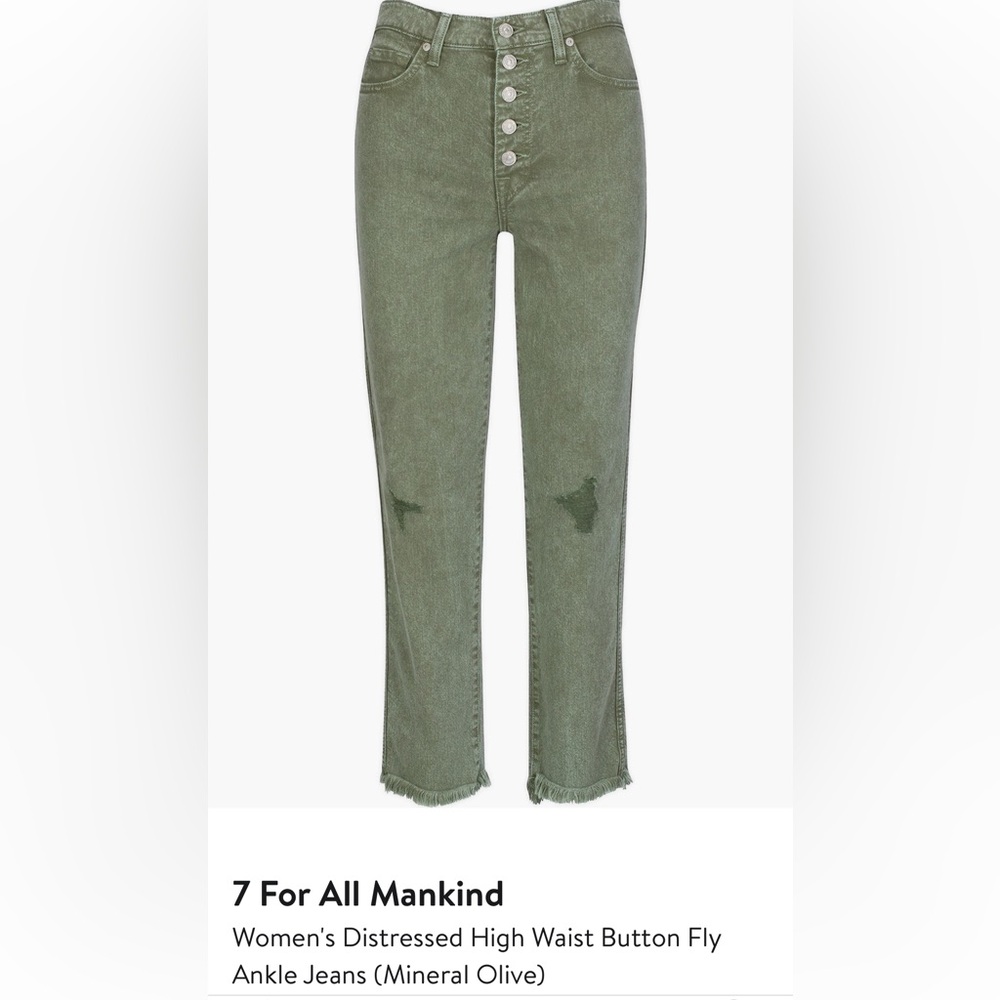 7 for all mankind olive straight leg denim